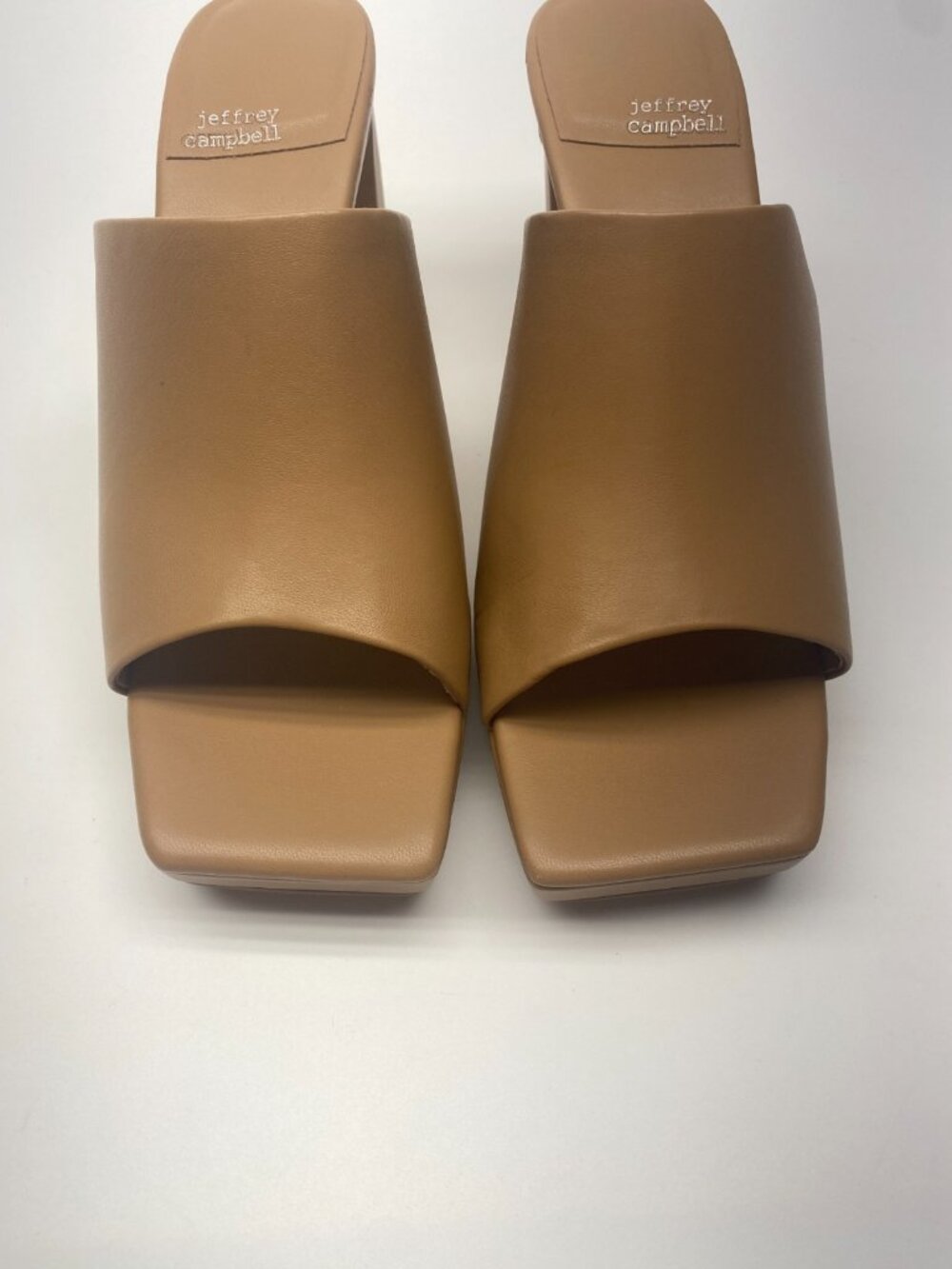 Jeffrey Campbell Womens Brown Square Toe Leather High Heel Dress Code Sandal 10 - Picture 4 of 9